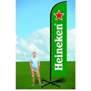 Double-Sided 15' Flutter Flags w/ X Stand - Dye Sublimated