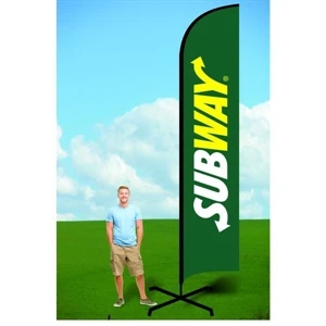 Double-Sided 15' Banner Flag w/ X Stand - Dye Sublimated