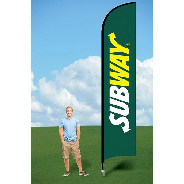 Double-Sided 15' PromoFlag w/Ground Stake - Dye Sublimated