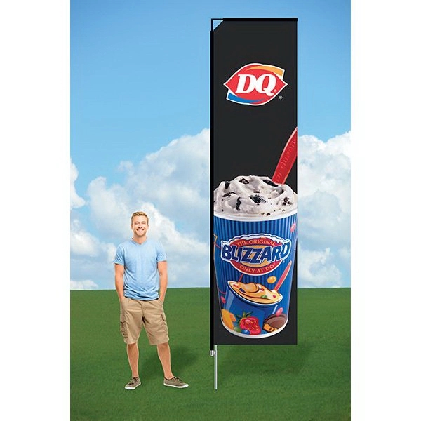 Single-Sided 9' Banner Flag w/Ground Stake - Dye Sublimated