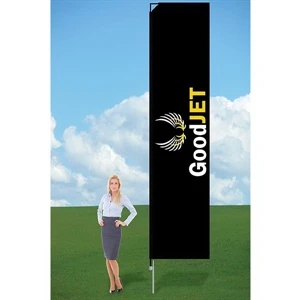 Single-Sided 11' Banner Flag w/Ground Stake- Dye Sublimated