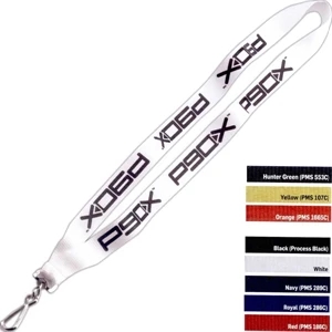 3/4" Polyester Sewn Lanyard with Silver Snap Hook