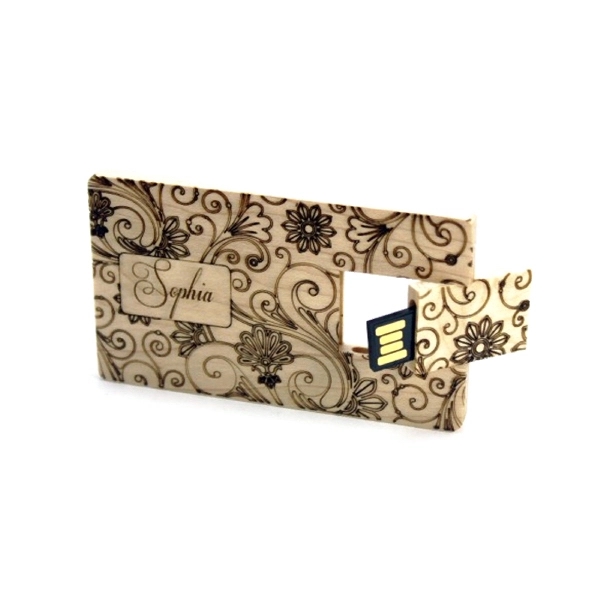 Wooden Card USB Drive - Image 1