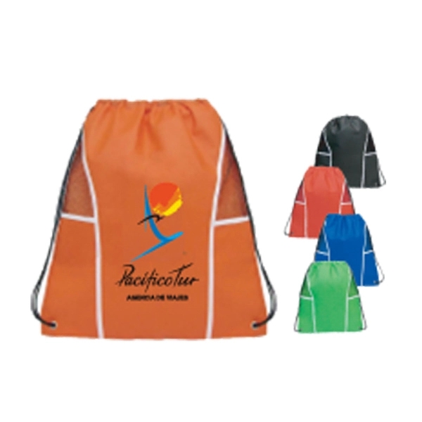 Non Woven Drawstring Backpack with Mesh Panels