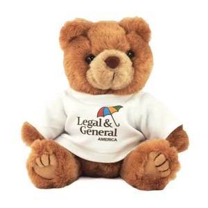 8" Brown Kirby Bear with t-shirt and full color impri