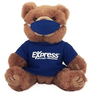 8" Navy Scrub Bear with one color imprint