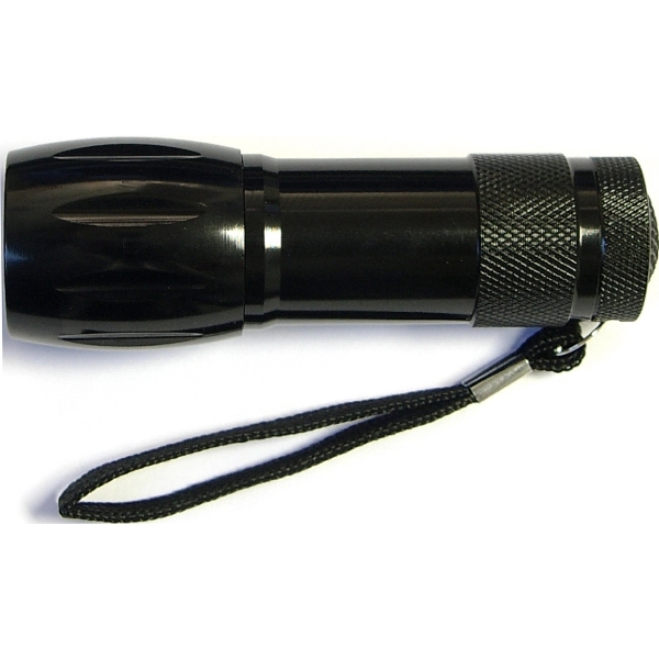 Aluminum 9 LED flashlight with Batteries - Image 3