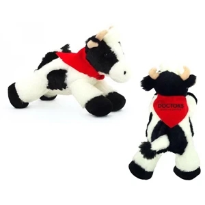 8" Mini Moo the Cow w/One Color Imprint on Accessory