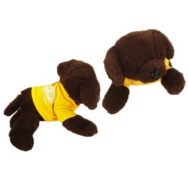 8" Lil' Lucky Labrador with t-shirt and one color imprint