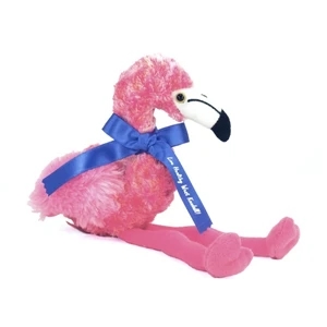 8" Flamingo with ribbon and one color imprint