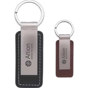 Leather and Metal Keychain