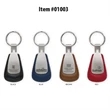 Brushed Zinc/Colored Leather Teardrop Key Tag