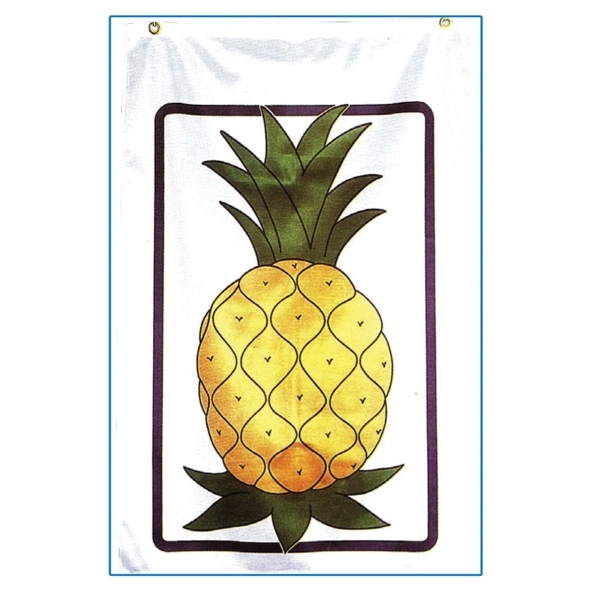 Screen printed pineapple stock design flag