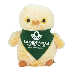 6" PomPom Chick with bandana with one color imprint