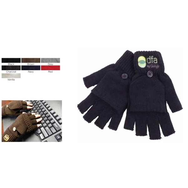 Fingerless gloves with flap - Image 1