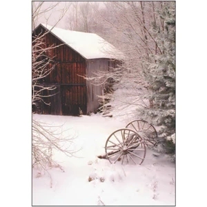 Snowy Barn and Hayrake