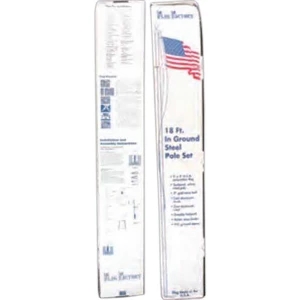 18ft. white steel pole with 3ft. x 5ft. USA flag