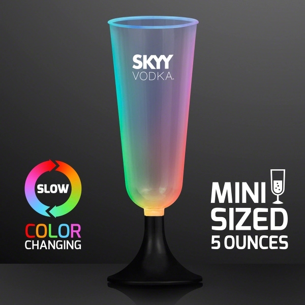LED Mini Champagne Glass Sippers, Slow Color Change - Image 1
