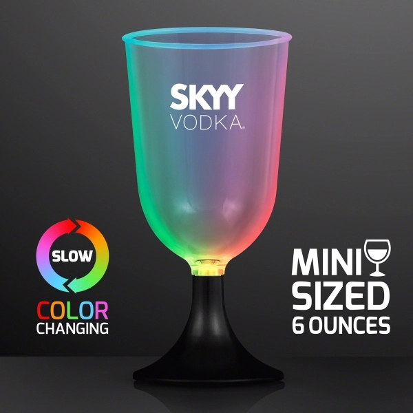 LED Mini Wine Glass Sippers, Slow Color Change - Image 1