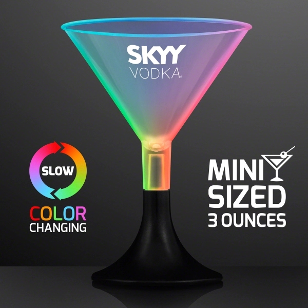 LED Mini Martini Glass Sippers, Slow Color Change - Image 1