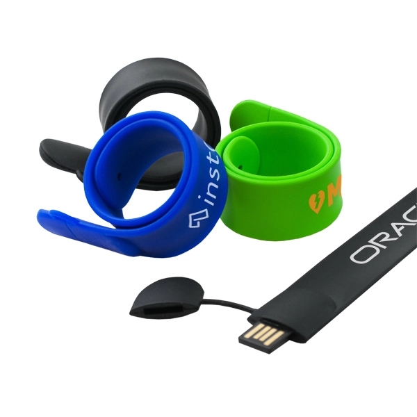 Trayola USB Drive 2.0 Slap-on Silicone Bracelet - Image 1