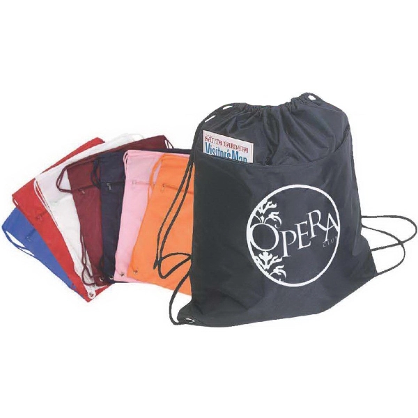 Nylon Drawstring Cinch-Up Backpack