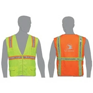 Hi-Viz Traditional Surveyor Safety Vest with Solid Fabric