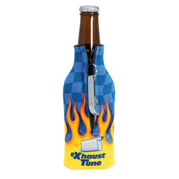 Zippered Bottle Coolie™ With Bottle Opener - Image 2