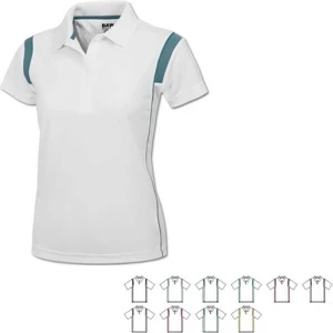 Ladies' White Body Rib Shoulder Cool-Tek™ Polo Shirt