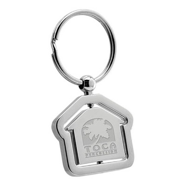 House Swivel Metal Keychain - Image 1