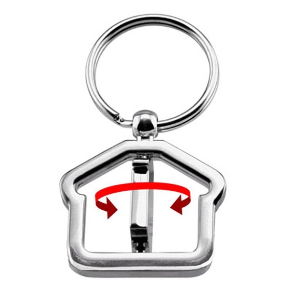 House Swivel Metal Keychain - Image 2