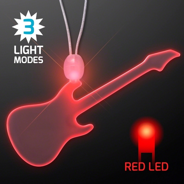 LED Acrylic Red Guitar Necklace