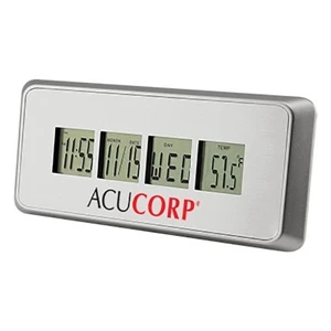 Brushed Metal Alarm Clock with Countdown Timer