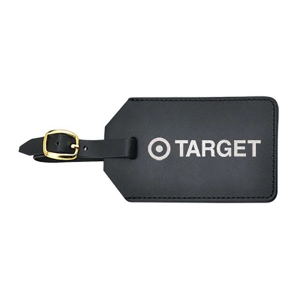 Leather Luggage Tag with Flap - Image 4