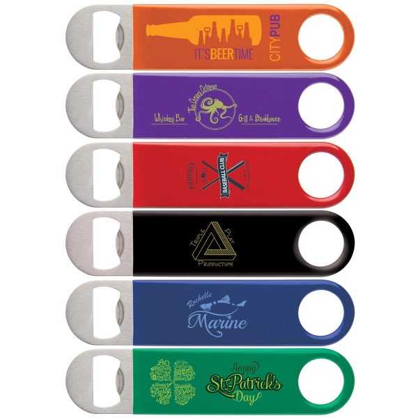 Color Wrapped Classic Paddle Bottle Opener - Image 1