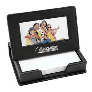 Leather Memo Box with Photo Easel