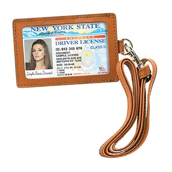 Leather ID Holder with Neck Cord - Image 3