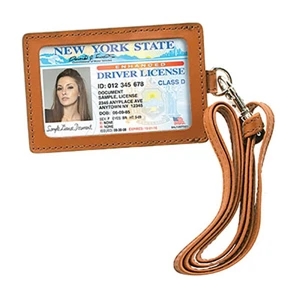 Leather ID Holder with Neck Cord