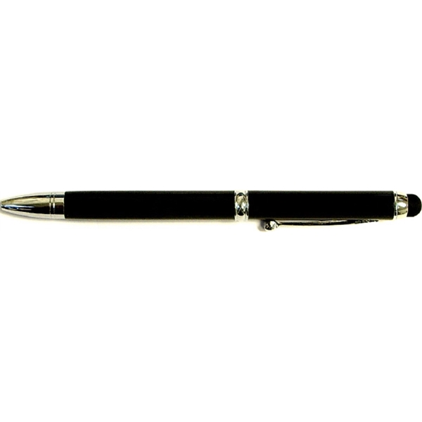 Blue & Black Ink Metal Pen with Stylus - Image 3