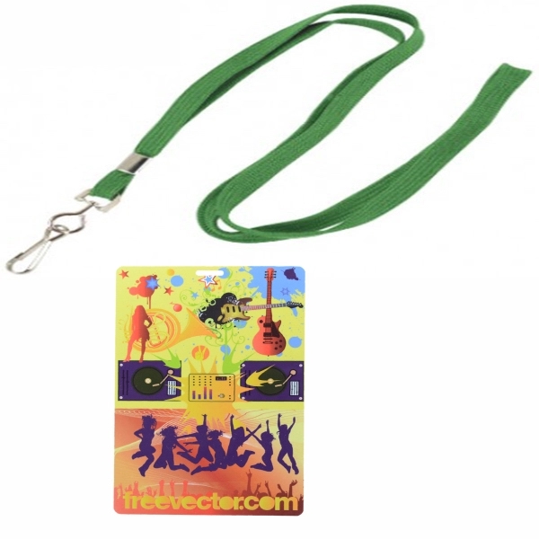 Flat Blank Lanyard with PVC Plastic Credential Badge