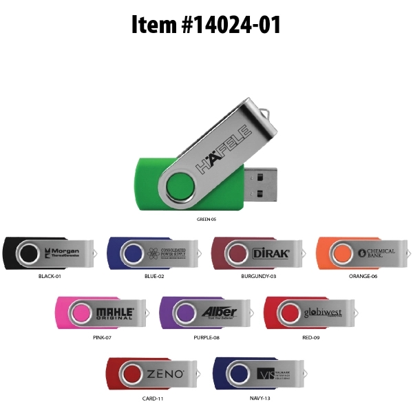 Swivel USB Thumb Drive - 8 GB - Image 1