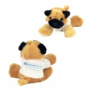 8" Mr. Pugster Pug with T-shirt and one color imprint