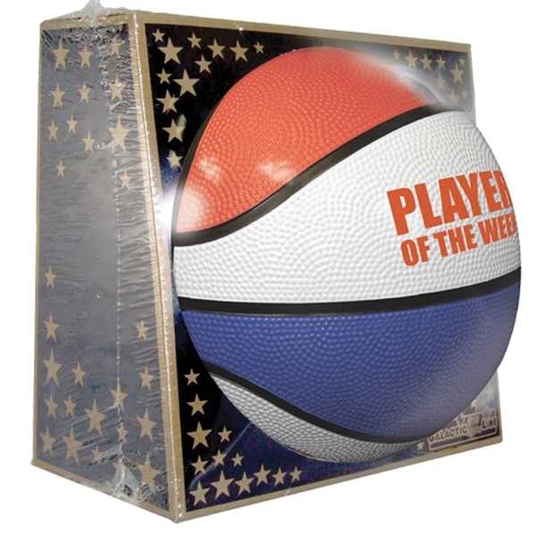 Full Size Rubber Basketball - Red, White, Blue - Image 1