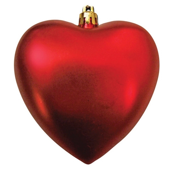 4" Heart Shaped Shatterproof Satin Finish Ornament - Image 2