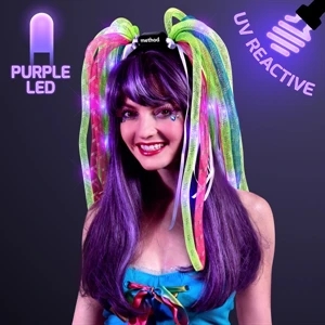 Neon Rave Noodle Hair Headband with LED's