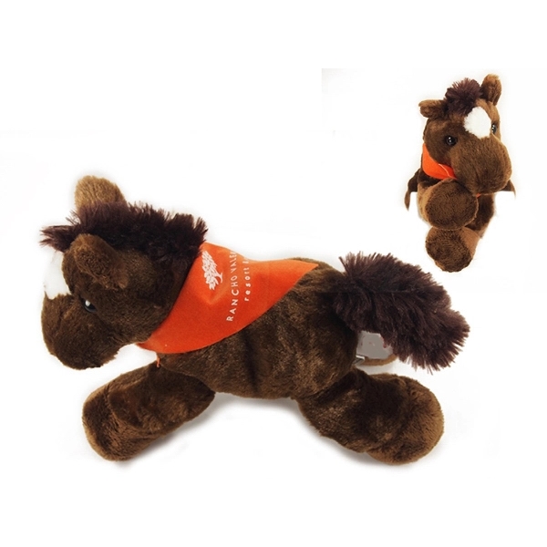 8" Chestnut Horse with bandana one color imprint