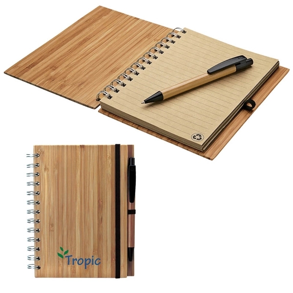 Albany Bamboo Notebook & Pen - Image 1