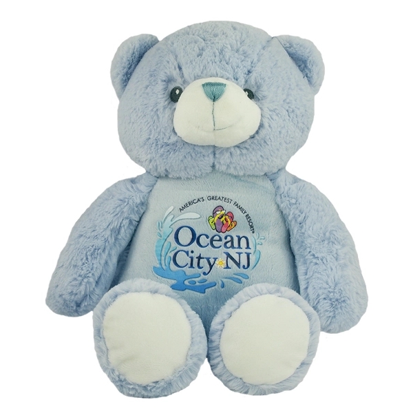 14" Blue Embroidery Bear with imprint