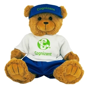 12" Baseball Bear with one color imprint in 2 locations