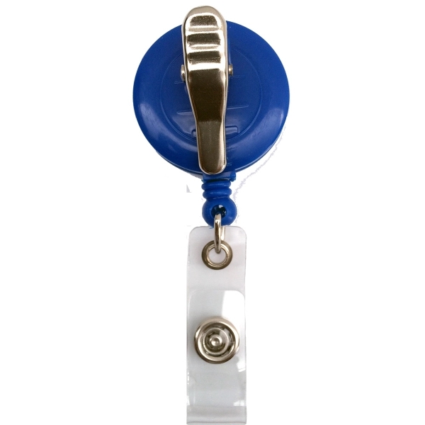 Round Retractable Badge Reel w/ Bulldog Clip on backing - Image 3